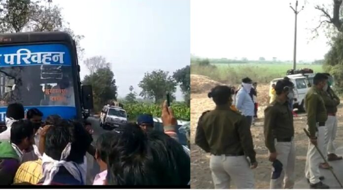 मैजिक चालकों का बॉर्डर पर हंगामा बस संचालन को भी बंद करने की की मांग