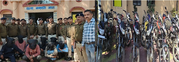 मोटर साईकिल चोर गिरोह के पकड़े जाने पर कप्तान ने अधिनिस्तों की थपथपाई पीठ