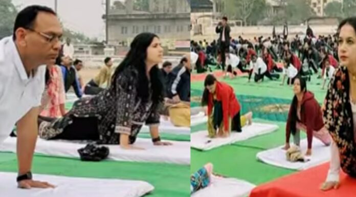 स्वामी विवेकानंद की जयंती योग प्राणायम कर मनाया युवा दिवस