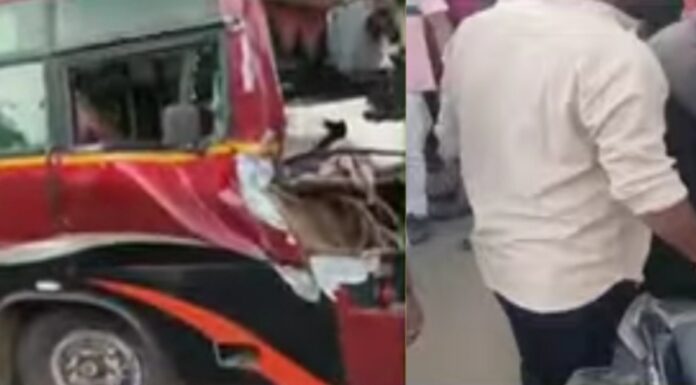टाइम कर के चक्कर में बस हादसा पांच यात्री घायल