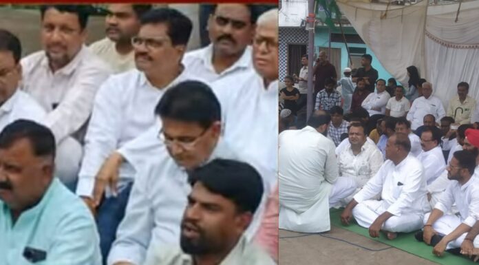 खराब सड़कों और बढ़ते हादिसों पर कांग्रेस का खाना पूर्ति आंदोलन