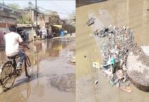 करोड़ों की सीवरेज योजना फिर भी मार्गों पर बह रहा ड्रेनेज का गंदा पानी