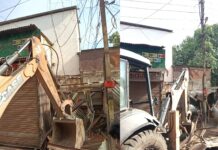 मानसून पूर्व की तैयारियां नाले के अतिक्रमण पर निगम का चला बुलडोजर